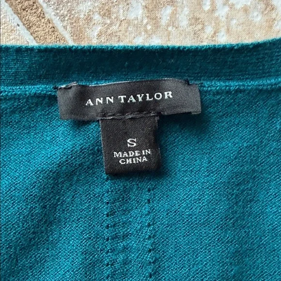 Ann Taylor Deep Teal Button-Up Cardigan - Picture 2 of 5